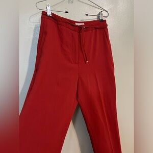 H&M Womens Rusty Red Straight High Waist Dress Pants Carrier Office Size 6